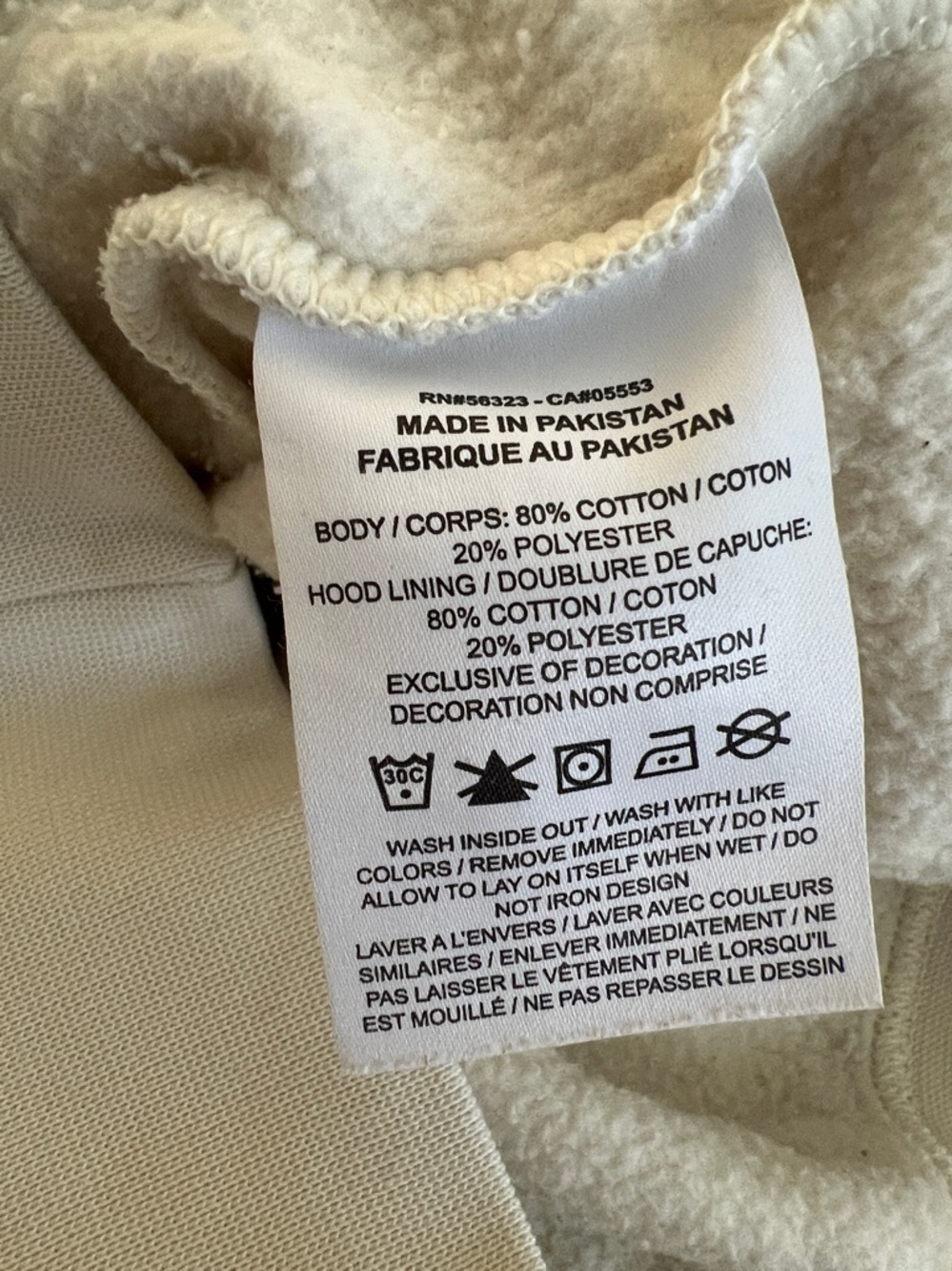 NIKE SPORTSWEAR FLEECE HOODIE, Coconut Milk/White, XS - Picture 6 of 7
